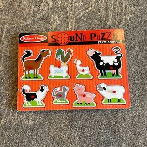 Melissa & Doug Farm Animals Sound Puzzle - Red and White